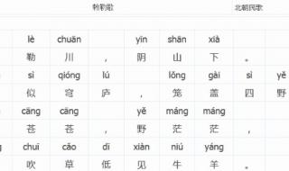 敕勒歌古诗带拼音