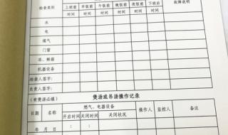 食品安全检查记录表